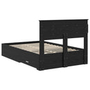 vidaXL Ágykeret fejtámlával fiókkal Fekete tölgy 135 x 190 cm Faanyag