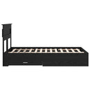vidaXL Ágykeret fejtámlával fiókkal Fekete tölgy 135 x 190 cm Faanyag