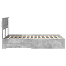 vidaXL Ágykeret fejtámlával fiókkal Beton Szürke 135 x 190 cm Faanyag
