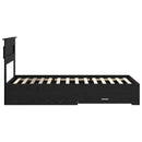 vidaXL Ágykeret fejtámlával fiókkal Fekete tölgy 100 x 200 cm Faanyag