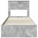 vidaXL Ágykeret fejtámlával fiókkal Beton Szürke 100 x 200 cm Faanyag