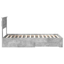 vidaXL Ágykeret fejtámlával fiókkal Beton Szürke 100 x 200 cm Faanyag