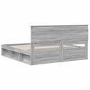 vidaXL Ágykeret fejtámlával Szürke Sonoma 200 x 200 cm Tömör fenyőfa