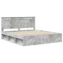 vidaXL Ágykeret fejtámlával Beton 180 x 200 cm Tömör fenyőfa