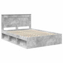 vidaXL Ágykeret fejtámlával Beton 160 x 200 cm Tömör fenyőfa