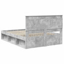 vidaXL Ágykeret fejtámlával Beton 160 x 200 cm Tömör fenyőfa