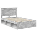 vidaXL Ágykeret fejtámlával Beton Szürke 135 x 190 cm Tömör fenyőfa