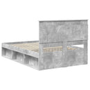 vidaXL Ágykeret fejtámlával Beton 120 x 190 cm Tömör fenyőfa