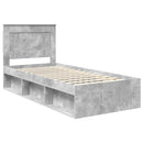 vidaXL Ágykeret fejtámlával Beton Szürke 90 x 190 cm Tömör fenyőfa