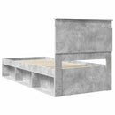 vidaXL Ágykeret fejtámlával Beton Szürke 90 x 190 cm Tömör fenyőfa