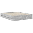 vidaXL Ágykeret fiókkal tárolóval Beton Szürke 160 x 200 cm Mérnöki Fa