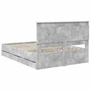 vidaXL Ágykeret fiókkal tárolóval Beton Szürke 150 x 200 cm Mérnöki Fa