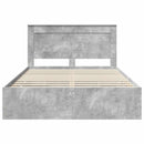vidaXL Ágykeret fiókkal tárolóval Beton Szürke 140 x 190 cm Mérnöki Fa