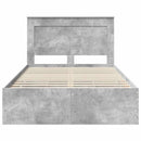 vidaXL Ágykeret fiókkal tárolóval Beton Szürke 135 x 190 cm Mérnöki Fa