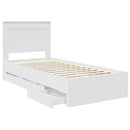 vidaXL Ágykeret fiókkal fejtámlával Fehér 75 x 190 cm Mérnöki Fa