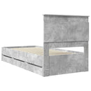 vidaXL Ágykeret fiókkal tárolóval Beton Szürke 75 x 190 cm Mérnöki Fa