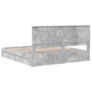 vidaXL Tárolós Ágy fejtámlával Beton Szürke 200 x 200 cm Faanyag