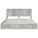 vidaXL Tárolós Ágy fejtámlával Beton Szürke 200 x 200 cm Faanyag