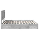 vidaXL Tárolós Ágy fejtámlával Beton Szürke 200 x 200 cm Faanyag