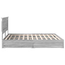 vidaXL Tárolós Ágy fejtámlával Szürke Sonoma 200 x 200 cm Faanyag