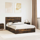 vidaXL Tárolós Ágy fejtámlával Füstölt tölgy 160 x 200 cm Faanyag
