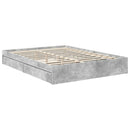 vidaXL Tárolós Ágy fejtámlával Beton Szürke 150 x 200 cm Faanyag
