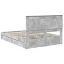vidaXL Tárolós Ágy fejtámlával Beton Szürke 150 x 200 cm Faanyag
