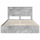 vidaXL Tárolós Ágy fejtámlával Beton Szürke 150 x 200 cm Faanyag