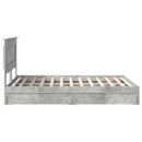 vidaXL Tárolós Ágy fejtámlával Beton Szürke 150 x 200 cm Faanyag