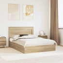 vidaXL Tárolós Ágy fejtámlával Sonoma tölgy 140 x 190 cm Faanyag