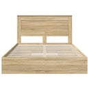 vidaXL Tárolós Ágy fejtámlával Sonoma tölgy 140 x 190 cm Faanyag