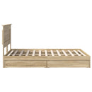vidaXL Tárolós Ágy fejtámlával Sonoma tölgy 140 x 190 cm Faanyag