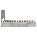 vidaXL Tárolós Ágy fejtámlával Beton Szürke 135 x 190 cm Faanyag