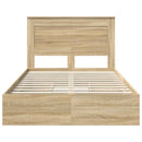 vidaXL Tárolós Ágy fejtámlával Sonoma tölgy 120 x 200 cm Faanyag
