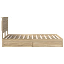 vidaXL Tárolós Ágy fejtámlával Sonoma tölgy 120 x 200 cm Faanyag
