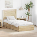 vidaXL Tárolós Ágy fejtámlával Sonoma tölgy 100 x 200 cm Faanyag