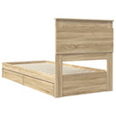 vidaXL Tárolós Ágy fejtámlával Sonoma tölgy 100 x 200 cm Faanyag