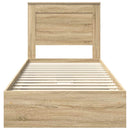 vidaXL Tárolós Ágy fejtámlával Sonoma tölgy 100 x 200 cm Faanyag