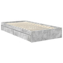 vidaXL Tárolós Ágy fejtámlával Beton Szürke 90 x 190 cm Faanyag
