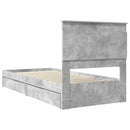 vidaXL Tárolós Ágy fejtámlával Beton Szürke 90 x 190 cm Faanyag