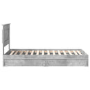 vidaXL Tárolós Ágy fejtámlával Beton Szürke 90 x 190 cm Faanyag