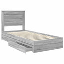 vidaXL Tárolós Ágy fejtámlával Szürke Sonoma 90 x 190 cm Faanyag