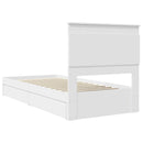 vidaXL Tárolós Ágy fejtámlával fiókkal Fehér 75 x 190 cm Faanyag