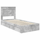 vidaXL Tárolós Ágy fejtámlával Beton Szürke 75 x 190 cm Faanyag