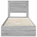 vidaXL Tárolós Ágy fejtámlával Szürke Sonoma 75 x 190 cm Faanyag