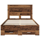 vidaXL Ágykeret fiókkal fejtámlával tárolóval Faanyag