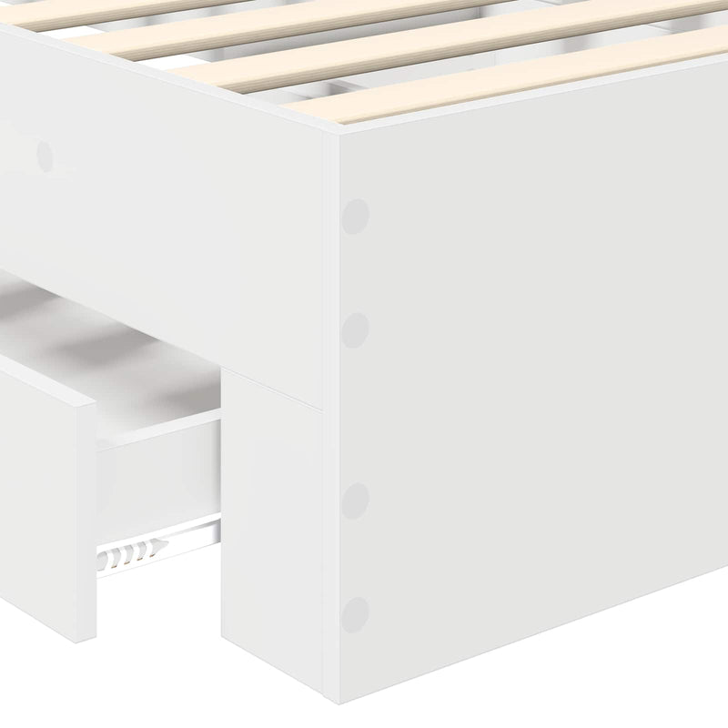 vidaXL Ágykeret fiókkal fejtámlával tárolóval Faanyag