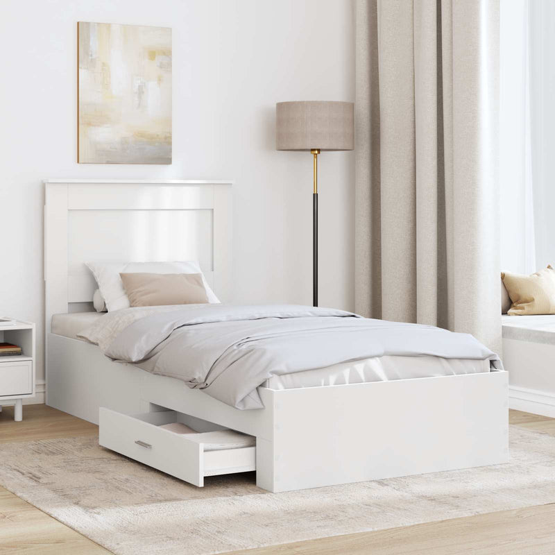 vidaXL Ágykeret fiókkal fejtámlával tárolóval Faanyag