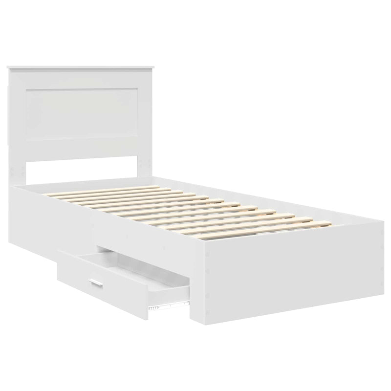 vidaXL Ágykeret fiókkal fejtámlával tárolóval Faanyag