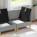 vidaXL Moduláris kanapé szett tárolóval 3 pcs Világosszürke Szövet